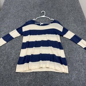 Joie Sweater Women S Navy Wool Silk Cashmere Striped Long Sleeve Nautical Preppy